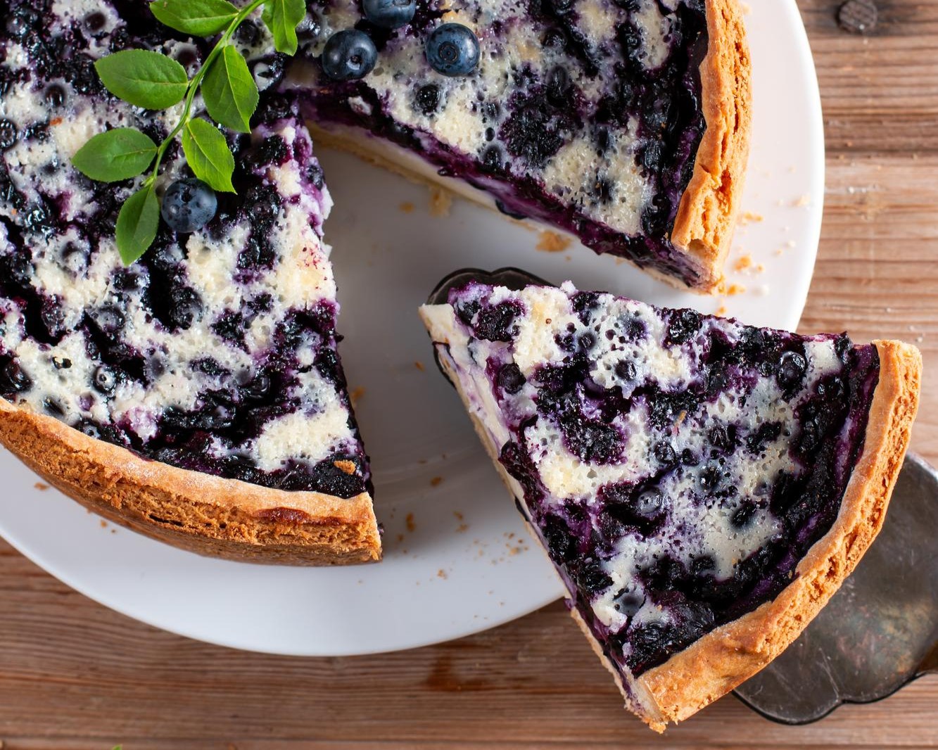 Mustikka-rahkapiirakka